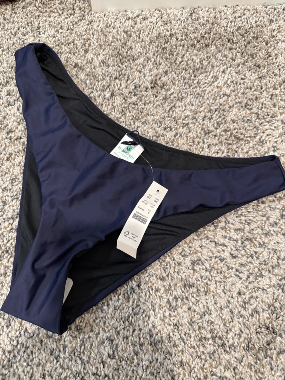 J Crew Navy Bikini Swimsuit Bottom medium NWT